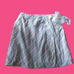 LILLY PULITZER SEERSUCKER POLKA DOT WRAP SKIRT